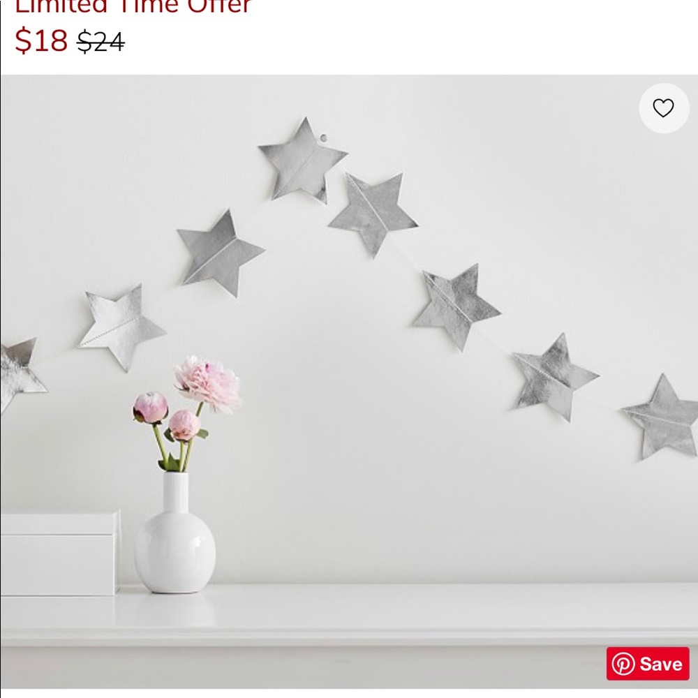 Rexine metallic star garland